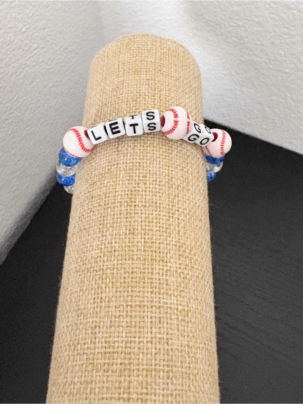Handcrafted let’s go beaded bracelet